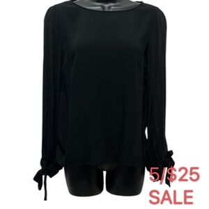 Banana Republic Black Long Puff Sleeve With Ties Casual Blouse 5/$25 SALE